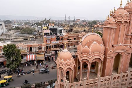 The view of Jaipur street and roads from Hawa Mahal, Jaipur, India. Taken on January 16th 2020のeditorial素材