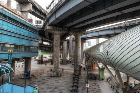 ttukseom subway station and jabollae observatory or j-bug viewed from the elevated walkway. Taken on...