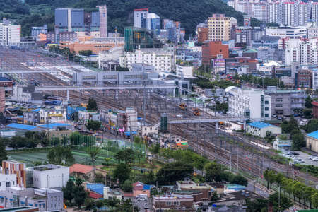 Suncheon city night view taken from Jukdobong Park in Suncheon, South Korea. Taken on July 14th 2020のeditorial素材