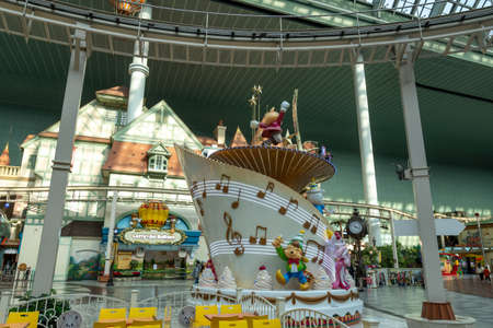 Lotte world adventure indoor amusement park view. Major indoor theme park in Seoul, South Korea.のeditorial素材