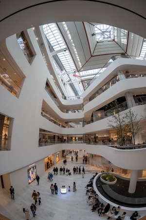 Inside the Hyundai Seoul mall in Yeouido, Seoul, South Korea. Taken few weeks after the opening. Taken on March 26th 2021.のeditorial素材