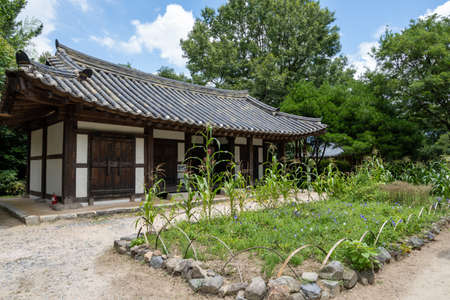 House of Choi Champan is literature folk village in Handong South Korea with traditional korean houses based on famous book. Taken in Hadong, South Korea on July 17th 2021のeditorial素材