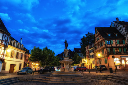 Little venise christmas market taken at night. Famous market in Colmar, France. Taken on June 12, 2023のeditorial素材
