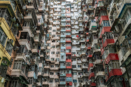 Hong Kong Yick Cheong Monster Building taken in September 9 2024.の写真素材