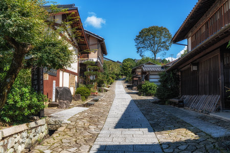 Magome town s a former post town in the Kiso Valley along the famous Nakasendo Trail. Taken in...