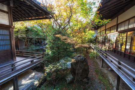 Eikando temple or Zenriji temple taken during autumn foliage season. Famous Buddhist temple in...