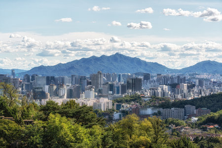 View of Jongno and Seoul taken from Buam Dong, Seoul, South Korea