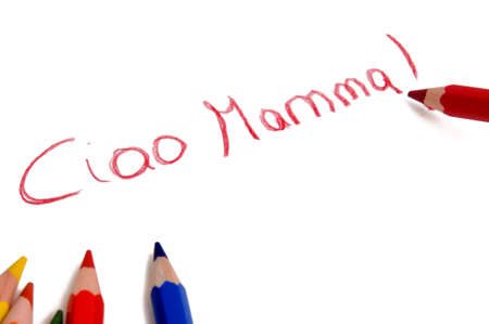 ciao mamma drawingの写真素材
