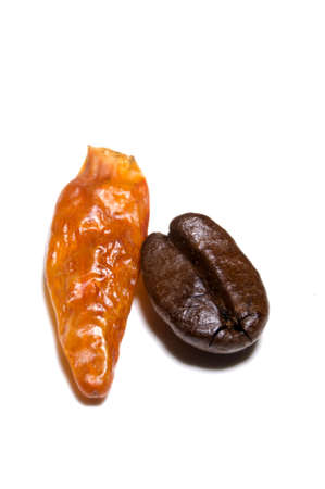 isolated paprika and coffee bean