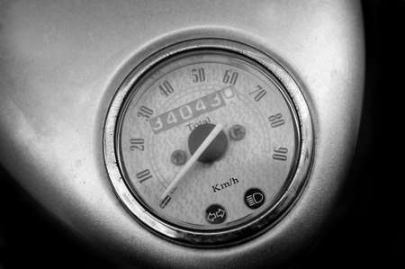 Retro motorbike speedomeeterの写真素材