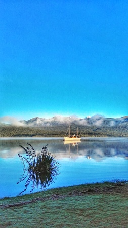 Lake Te Anau New Zealandの写真素材