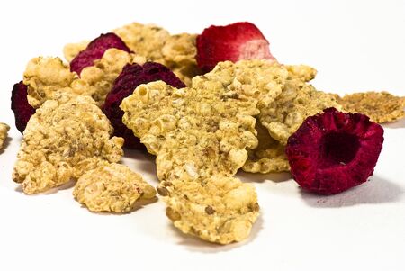 cereals with red fruitsの写真素材