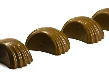 milk chocolate on white backgroundの写真素材