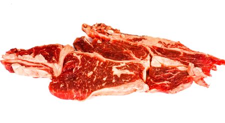 beef steak on white backgroundの写真素材