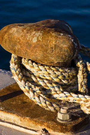 big metal ship mooringの写真素材