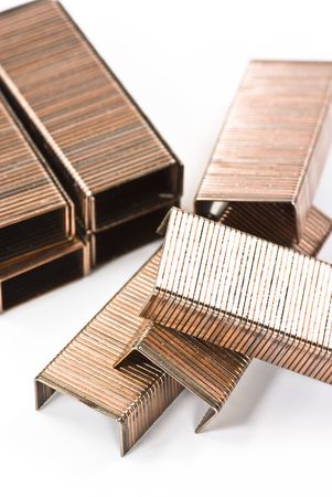 staples on white backgroundの写真素材