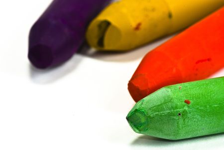 crayons on white backgroundの写真素材