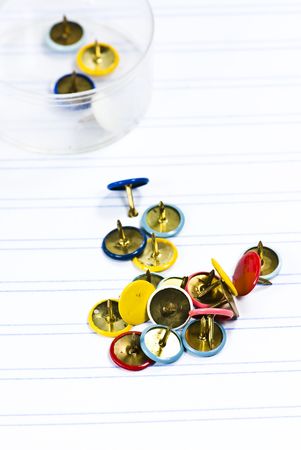 thumbtack on white backgroundの写真素材