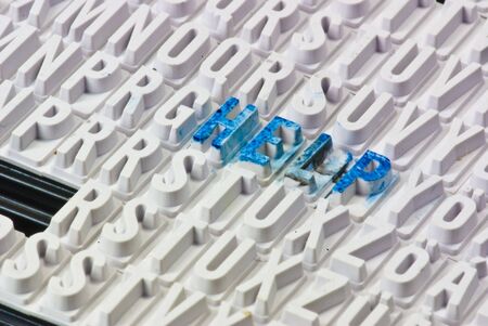 rubber ink stamps - word helpの写真素材