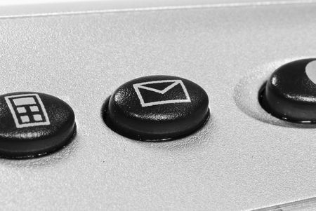 mail button closeupの写真素材