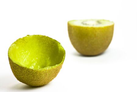 kiwi on white backgroundの写真素材