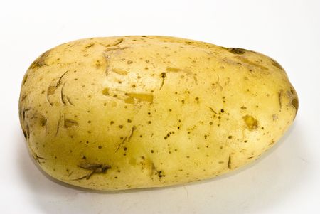 potatoes on white backgroundの写真素材