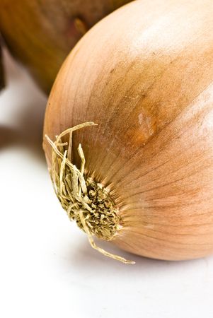 onions on white backgroundの写真素材