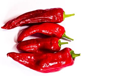peppers chilli on white background
