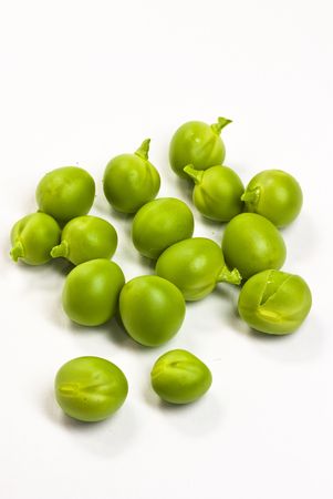 peas on white backgroundの写真素材