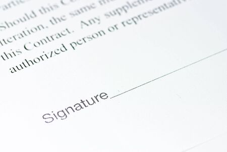 signature contract closeupの写真素材