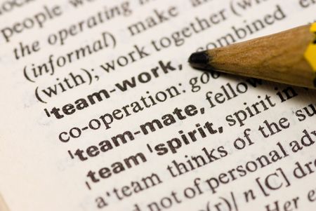 teamwork word and pencilの写真素材