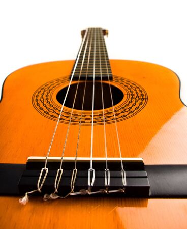 classic guitar on white backgroundの写真素材