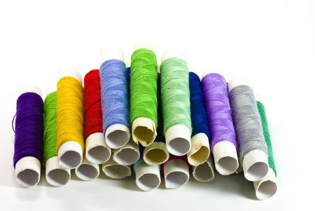 skeins on white background