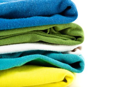 towels on white background