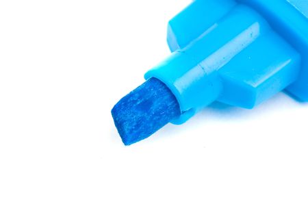 blue marker on white backgroundの写真素材