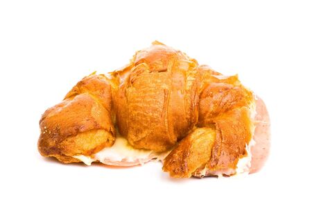 croissant filled with ham and cheeseの写真素材