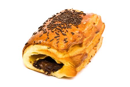 croissant filled with chocolateの写真素材