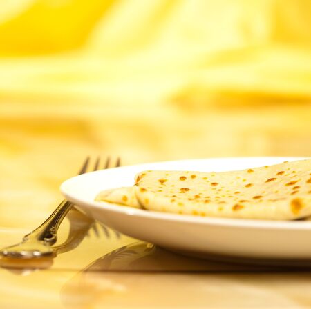 crepes with chocolateの写真素材