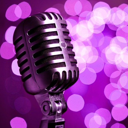 vintage microphoneの写真素材
