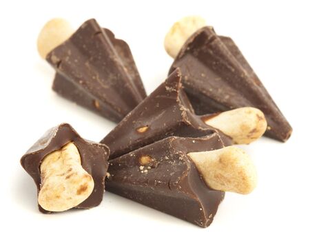chocolate sweets isolated on a white backgroundの写真素材