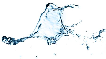 closeup of water splash on a white backgroundの写真素材