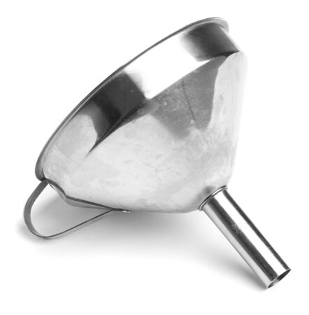 metal funnel isolated on a white backgroundの写真素材
