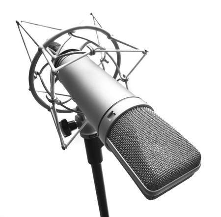 condenser microphone isolated on a white backgroundの写真素材