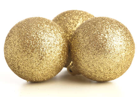 christmas balls isolated on a white backgroundの写真素材