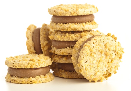 creamy biscuit isolated on a white backgroundの写真素材