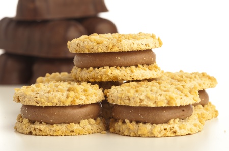 delicious cookies isolated on a white backgroundの写真素材