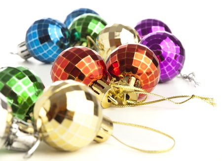 christmas balls isolated on a white backgroundの写真素材