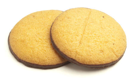 chocolate biscuit isolated on a white backgroundの写真素材