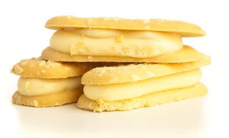cream biscuits isolated on a white background
