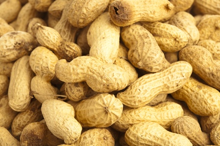 peanut stack isolated on a white backgroundの写真素材